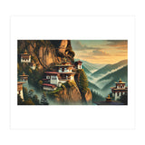 Vintage Bhutan, Mountain Monasteries Poster (Print Only) thumbnail