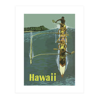 Hawaii, Boat a Big Wave (Print Only)