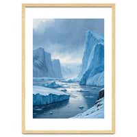 Majestic Arctic Icebergs and Glacial Valley