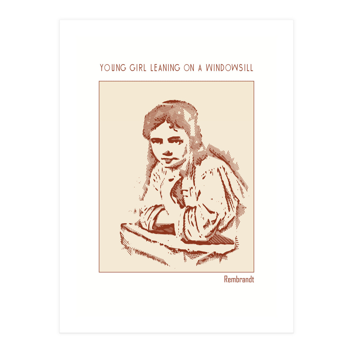 Young Girl Leaning On A Windowsill – Rembrandt Harmenszoon Van Rijn (Print Only)
