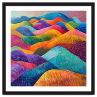 Vibrant Rainbow Rolling Hills Landscape
