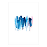 Abstract Watercolor Stripes Minimal Blue (Print Only) thumbnail