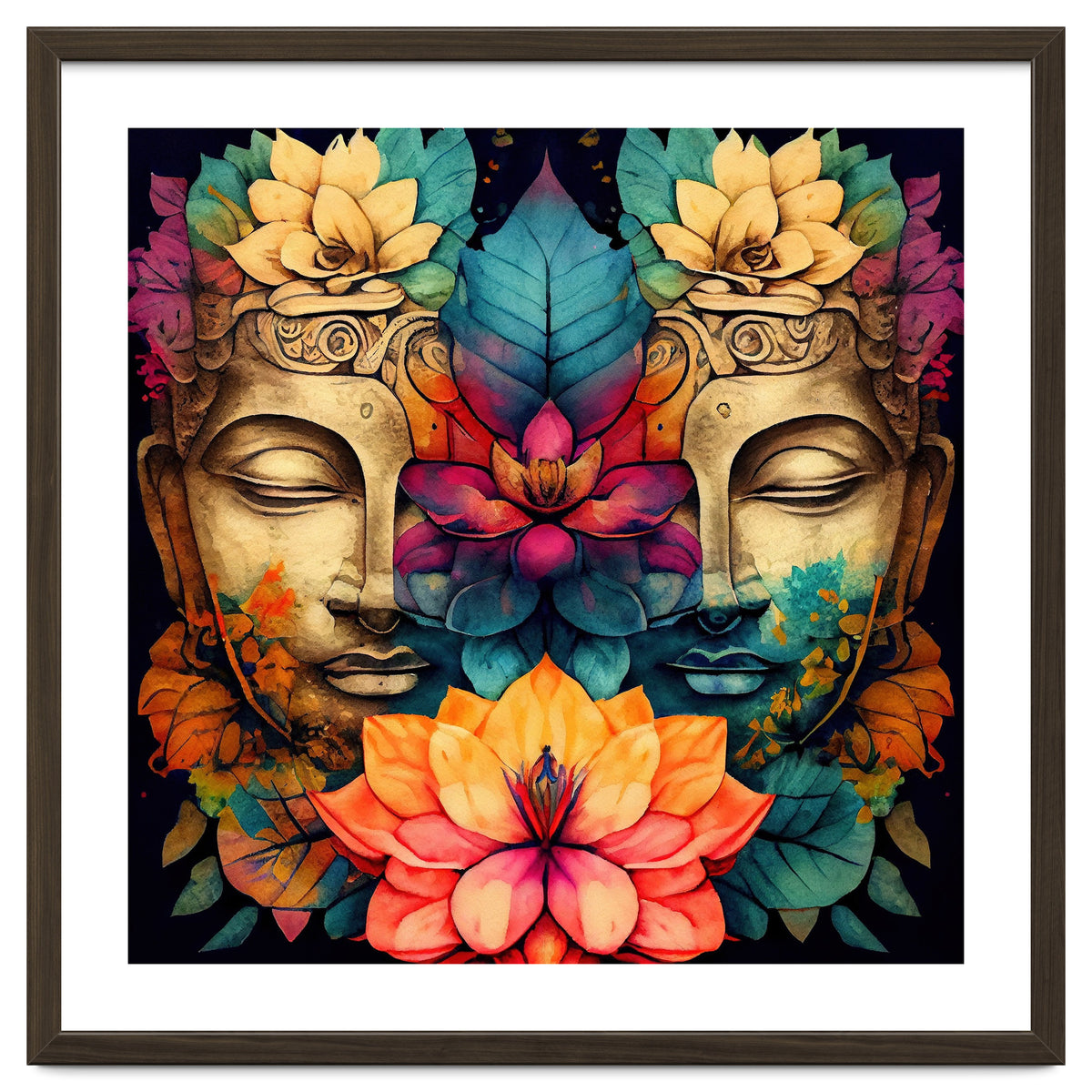 Twin Lotus Buddha Portrait