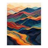 Abstract Mountain Landscape Art with Fluid Textures (Print Only) thumbnail
