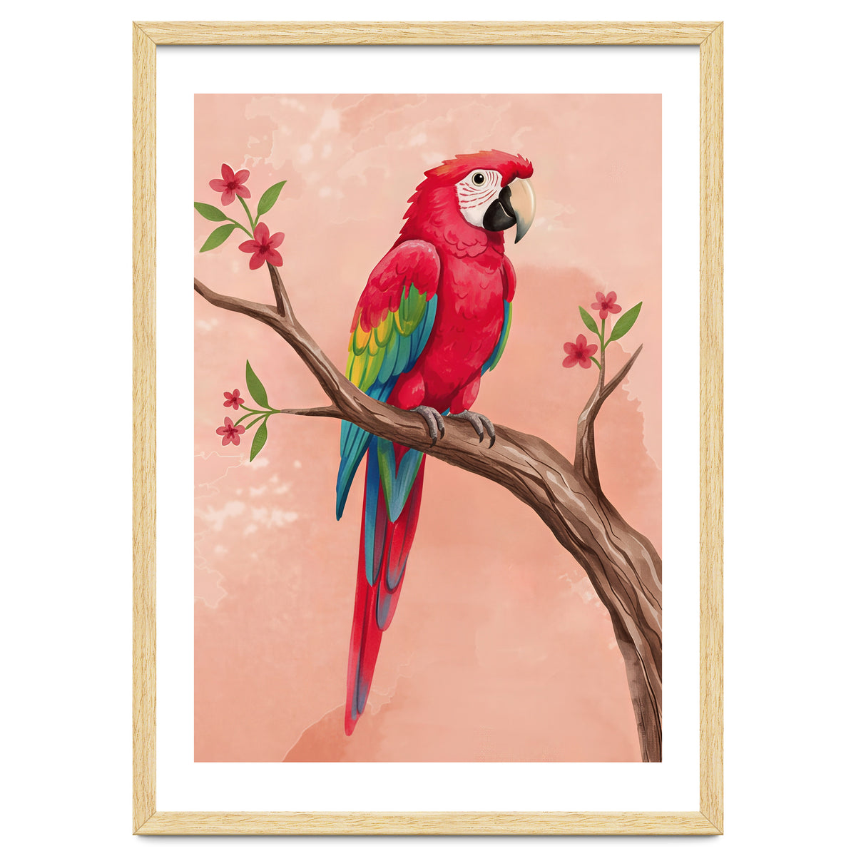Red Macaw Parrot Bird Forest