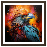 Vibrant Eagle Portrait Abstract Colorful Splatter Art