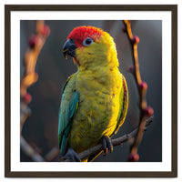 Close Up Of A Colorful Jenday Conure