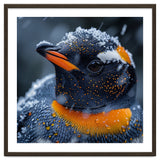 Close Up Penguin In Snow With Water Droplets thumbnail