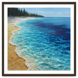 Sun-Drenched Coastal Shoreline with Textured Impasto Waves thumbnail