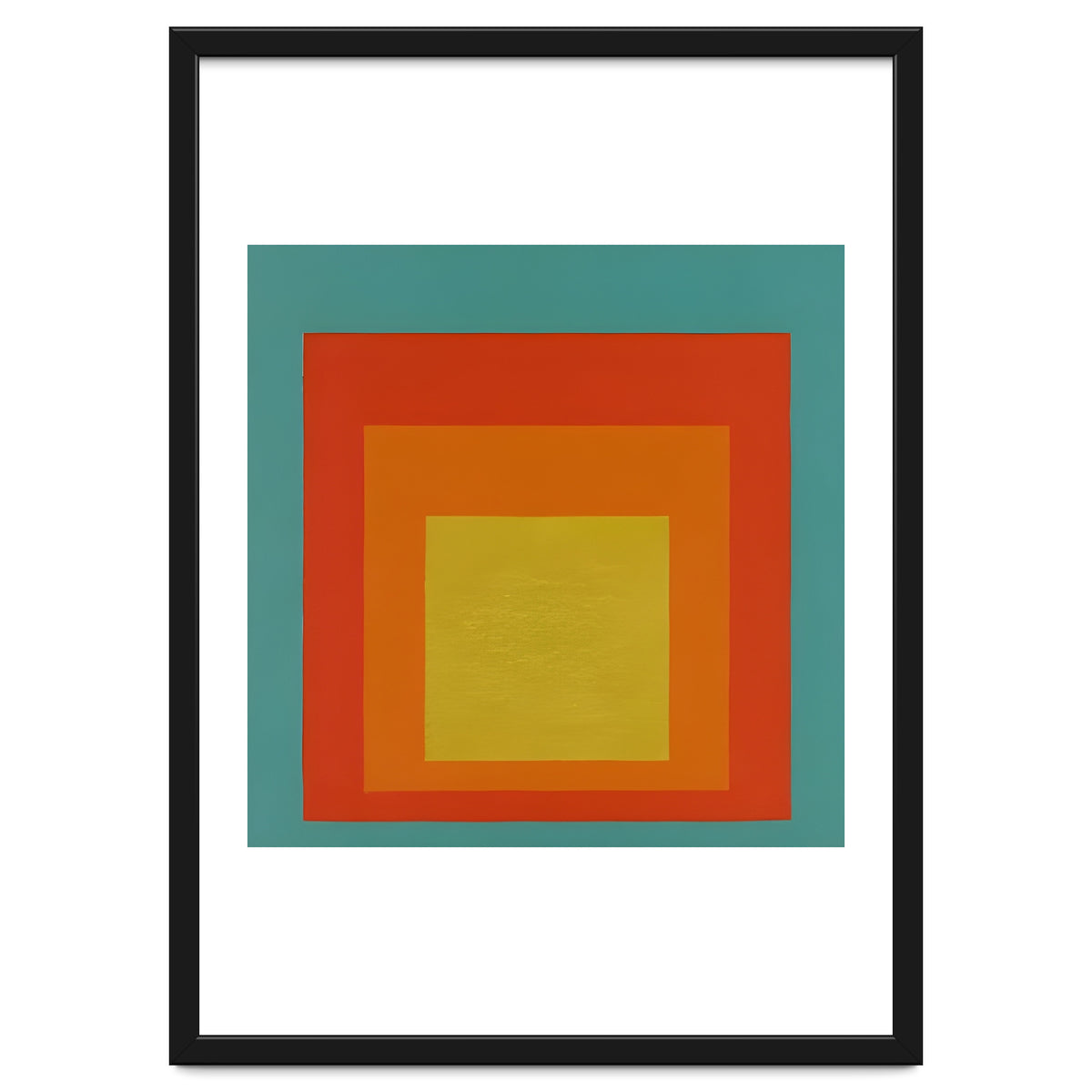 JOSEF ALBERS - HOMAGE TO THE SQUARE GREEN RED YELLOW ORANGE