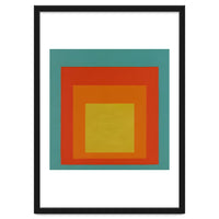 JOSEF ALBERS - HOMAGE TO THE SQUARE GREEN RED YELLOW ORANGE