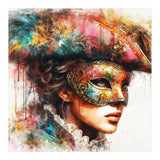 Watercolor Carnival Venetian Mask Woman (Print Only) thumbnail