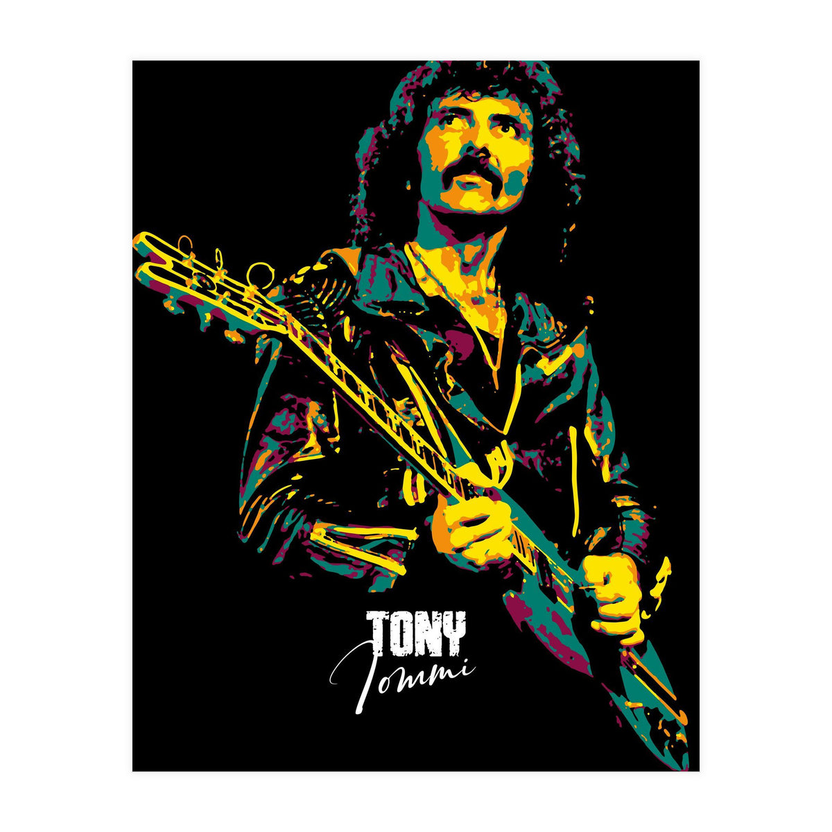 Tony Iommi Musician Legend in Pop Art (Print Only)