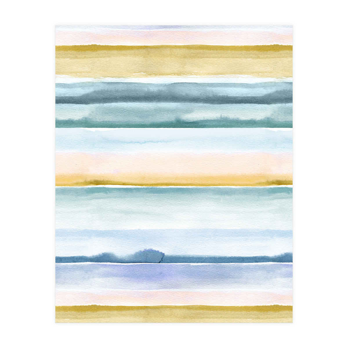 Relaxing Calm Stripes Blue Yellow (Print Only)