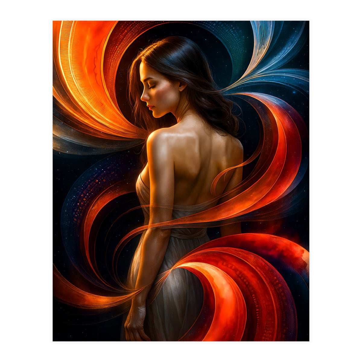 The Beauty of a Woman in an Exotic Pose (Print Only)