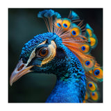 Peacock Bird Portrait Detailed Feathers Vibrant Colors (Print Only) thumbnail