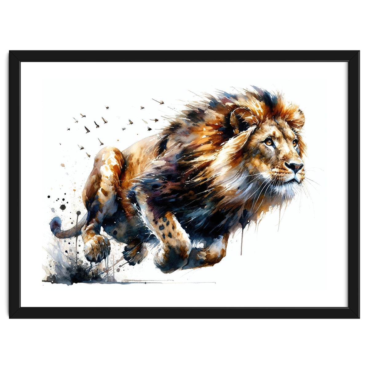 Dynamic Lion In Motion