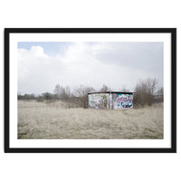 Graffiti barn in the middle of nowhere