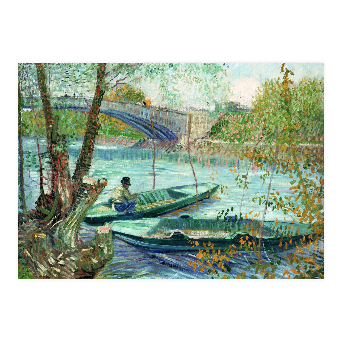 Vincent Van Gogh / 'Fishing in Spring, the Pont de Clichy ', 1887, Oil on canvas, 49 x 58 cm. (Print Only)
