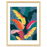 Teal & Tangerine, Botanical Nature Jungle Plants, Maximalism Eclectic Pop Of Color, Tropical Banana Leaves Bohemian Contemporary thumbnail