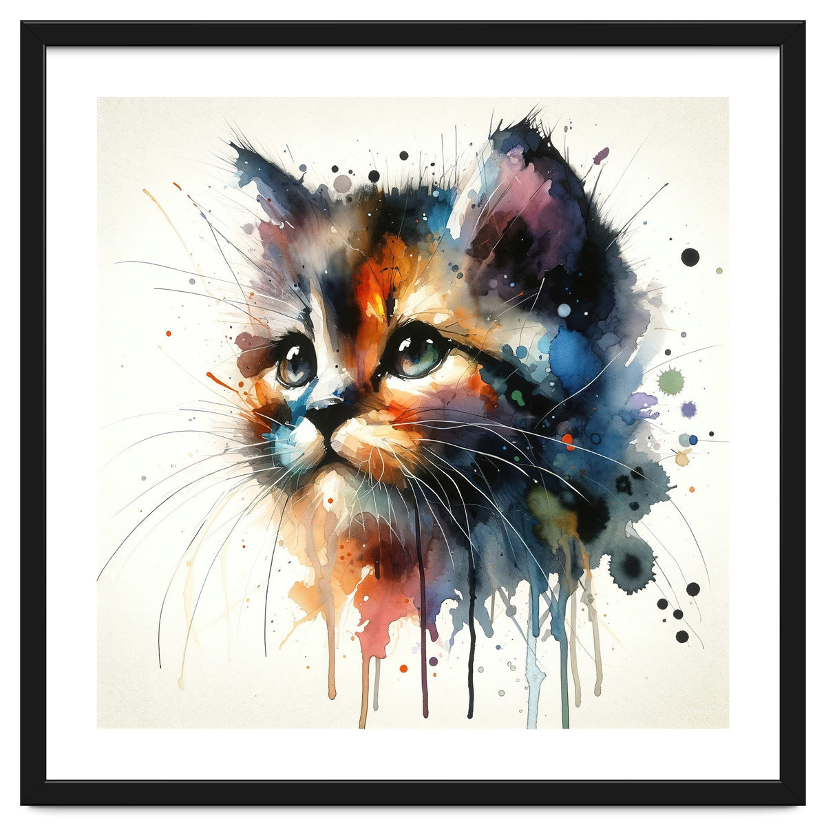 Colorful Kitten Portrait