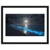 Bioluminescent Moonlit Shore