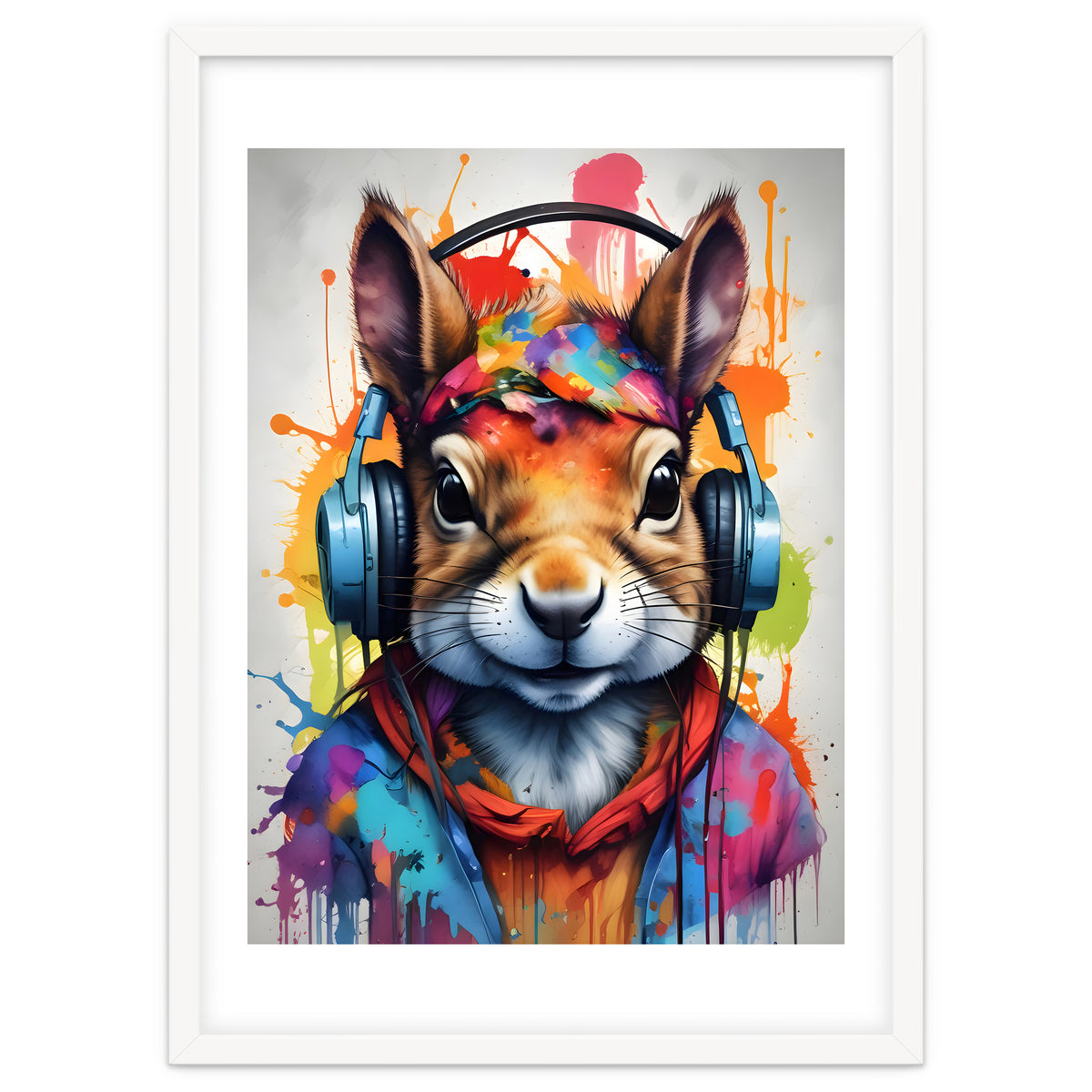 Squirrel In Headphones