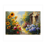 Vibrant Summer Cottage Garden Oil Painting (Print Only) thumbnail