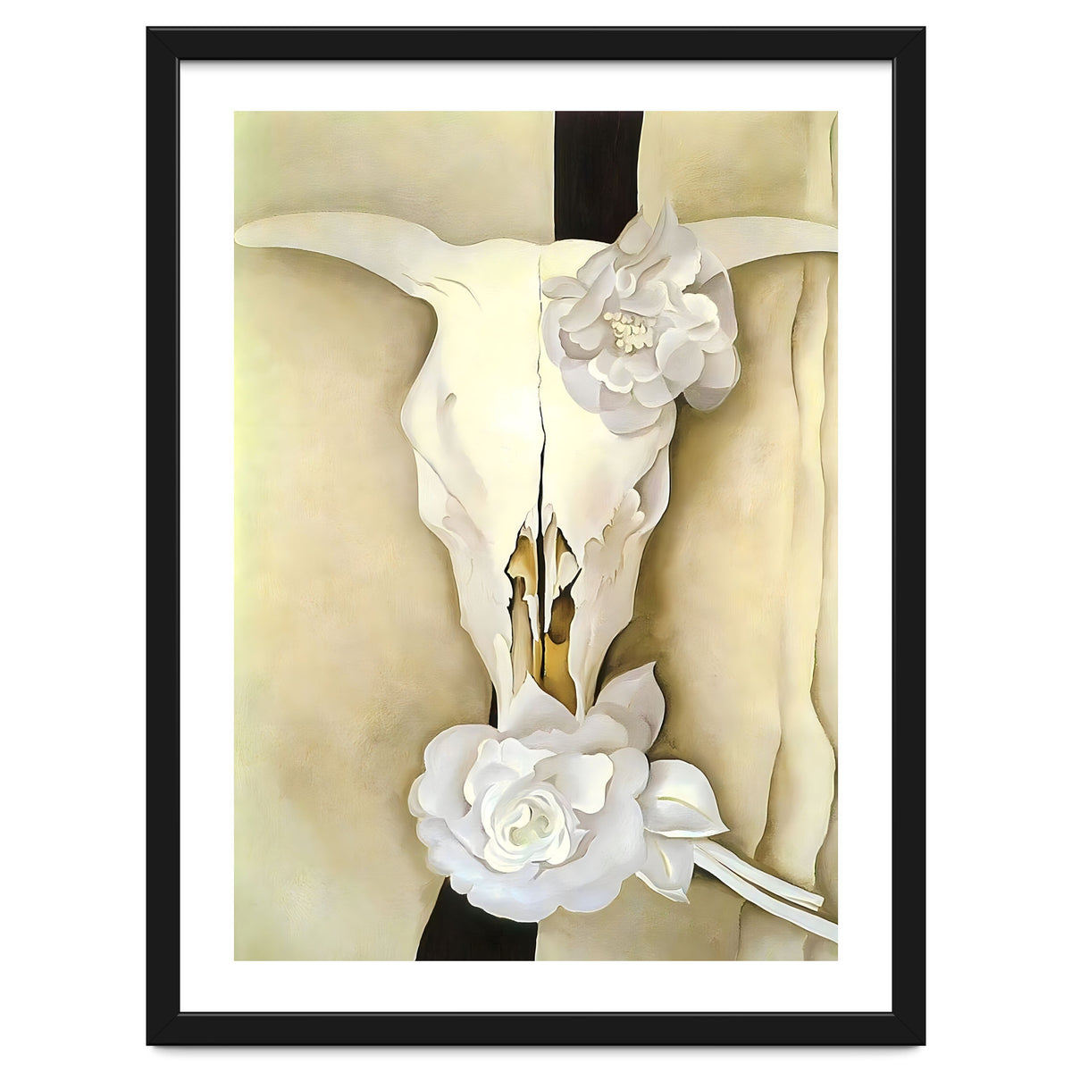 Georgia O’Keeffe – Cow’s Skull with Calico Roses (1931) | Iconic Southwestern Still Life with Desert Symbolism