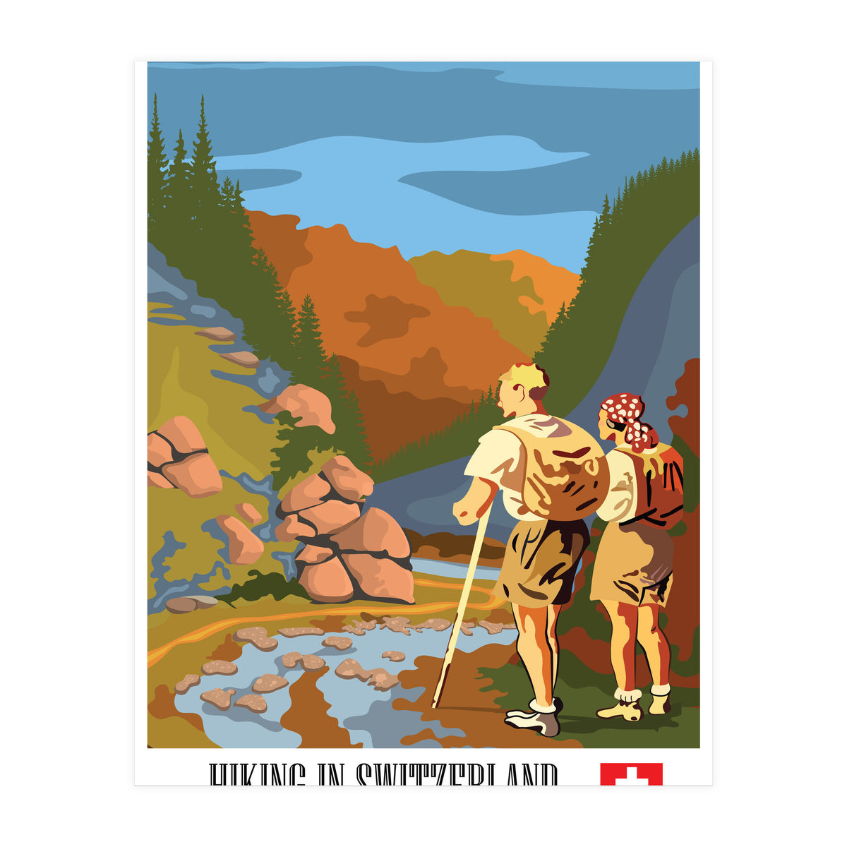 Hiking In Switzerland (Print Only)