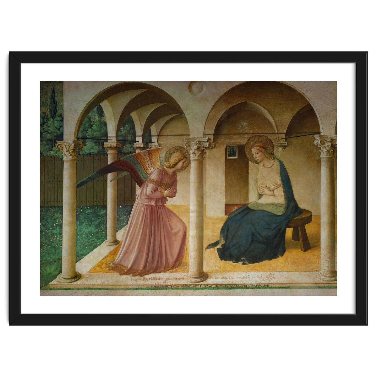 The Annunciation. Fresco in the former dormitory of the Dominican monastery San Marco, Florence.