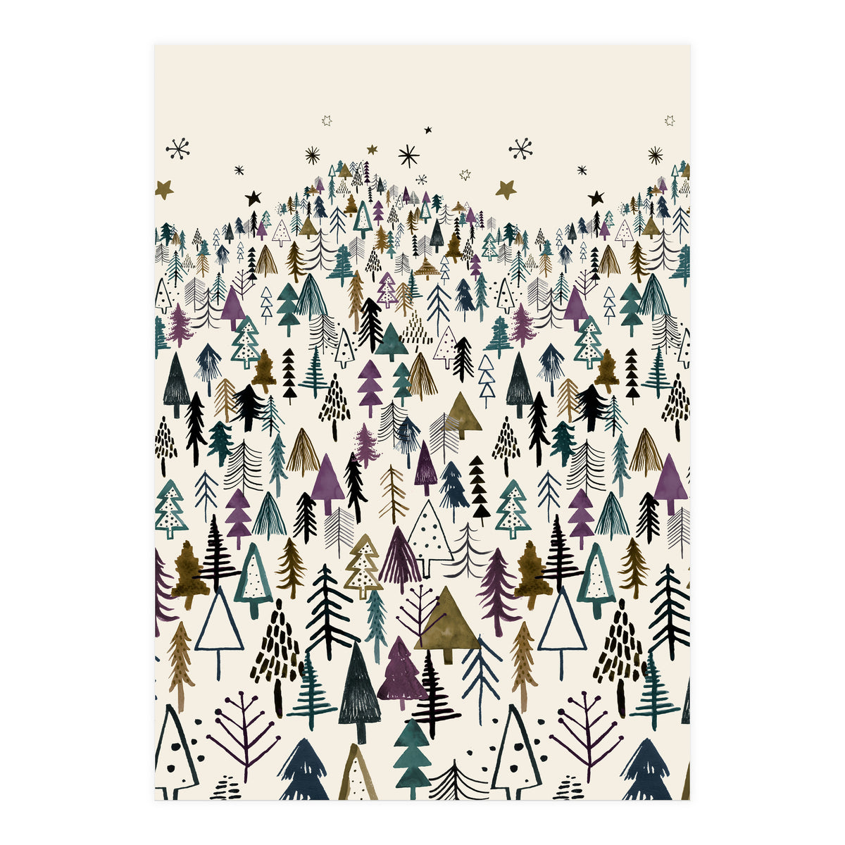 Mountain Forest Trees Winter (Print Only)