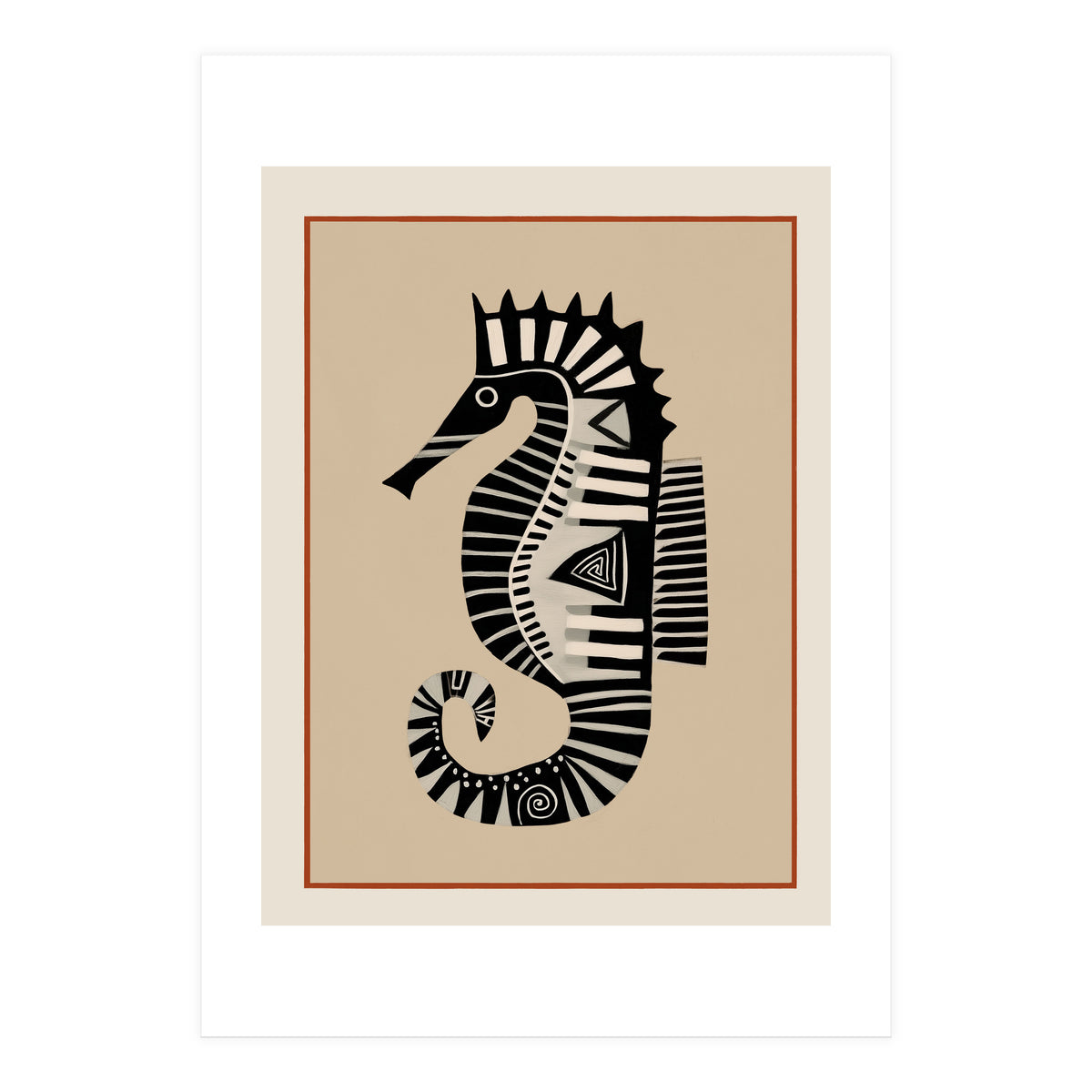 Striped Seahorse II (Print Only)