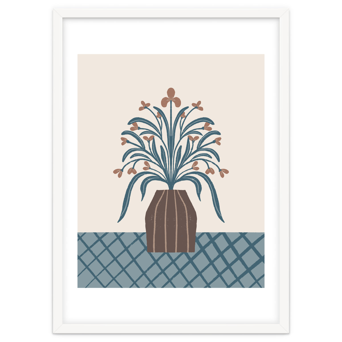 Earthy Modern Vase with Florals