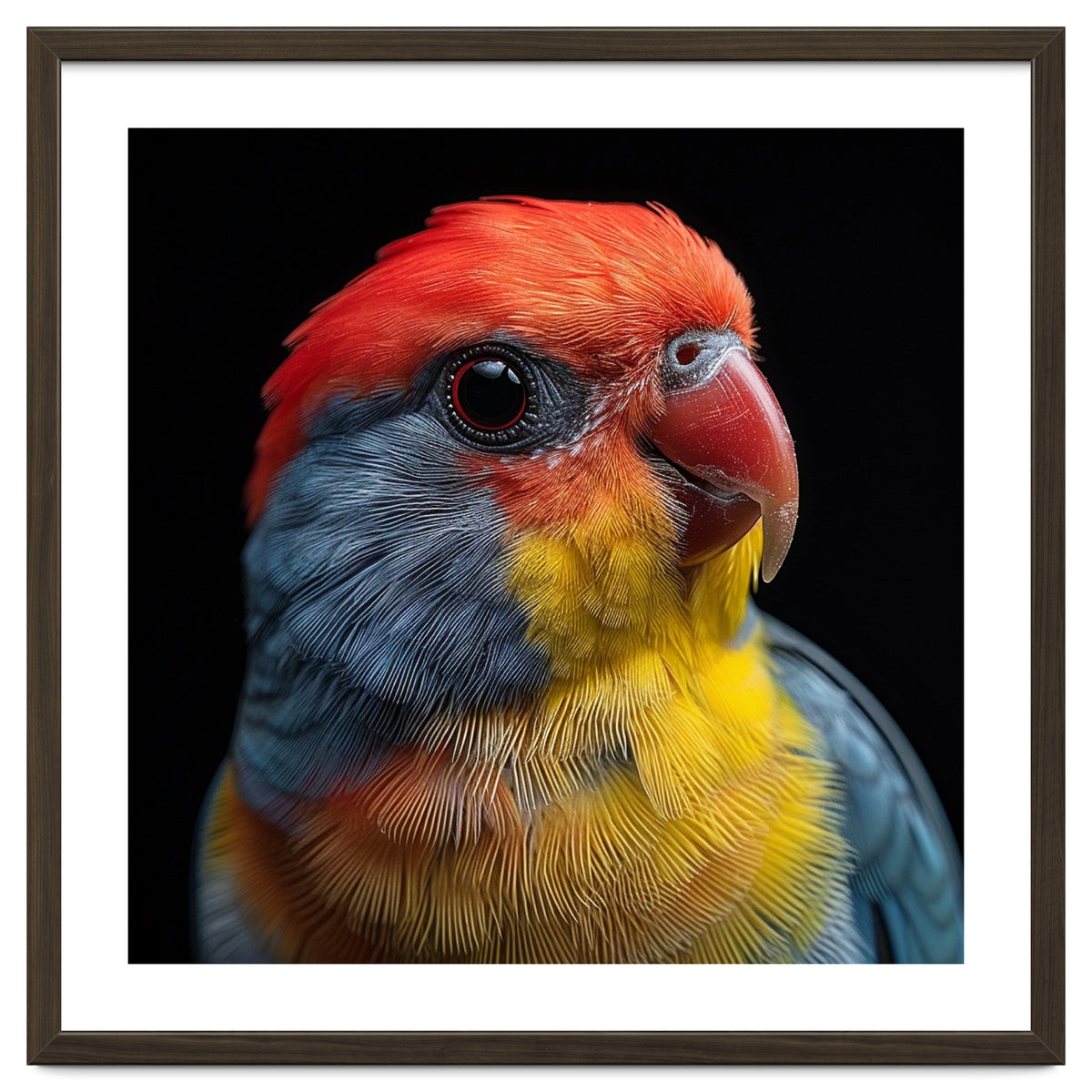 Close Up Colorful Parrot Portrait Vivid Plumage