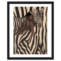Woman And Zebra In Bold Stripes