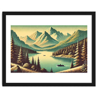 Vintage Alpine Lake Poster
