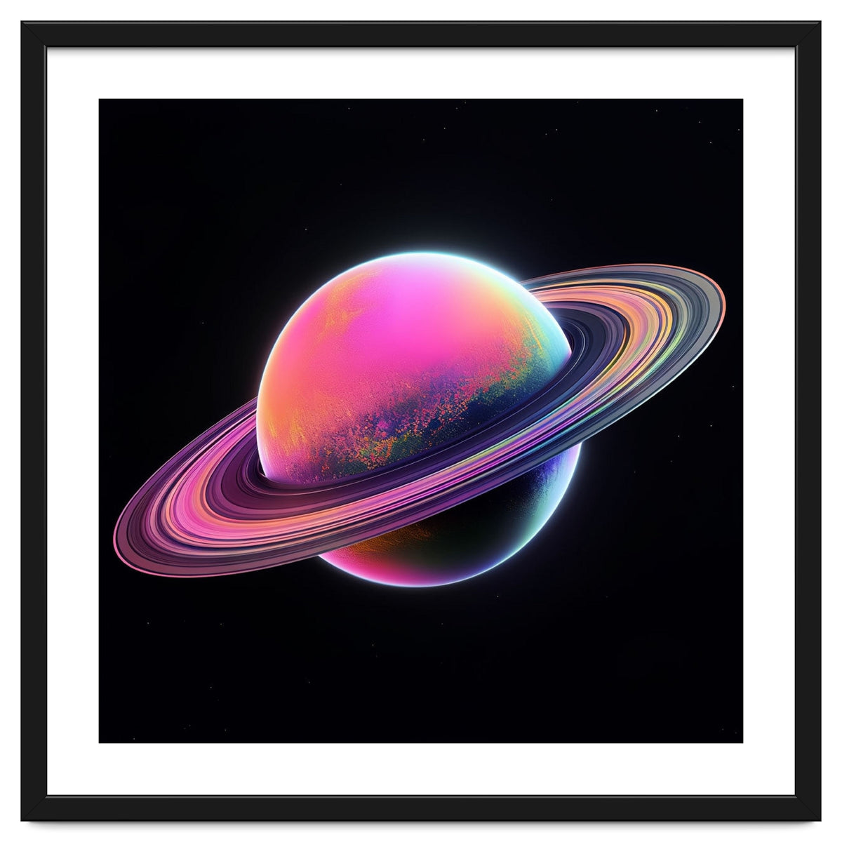 Neon Nebula Planet: Surreal Cosmic Illustration
