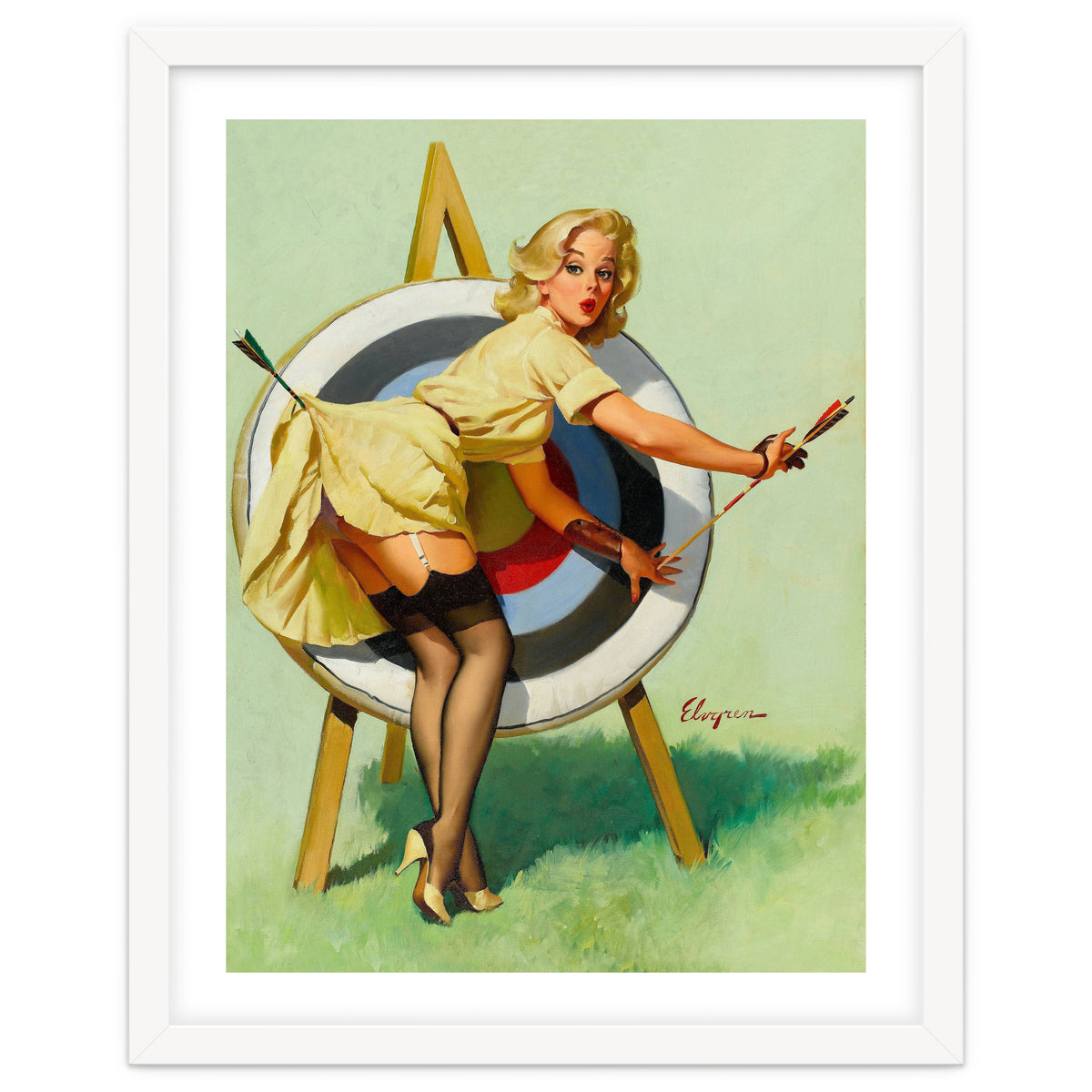 Pinup Sexy Girl On A Target