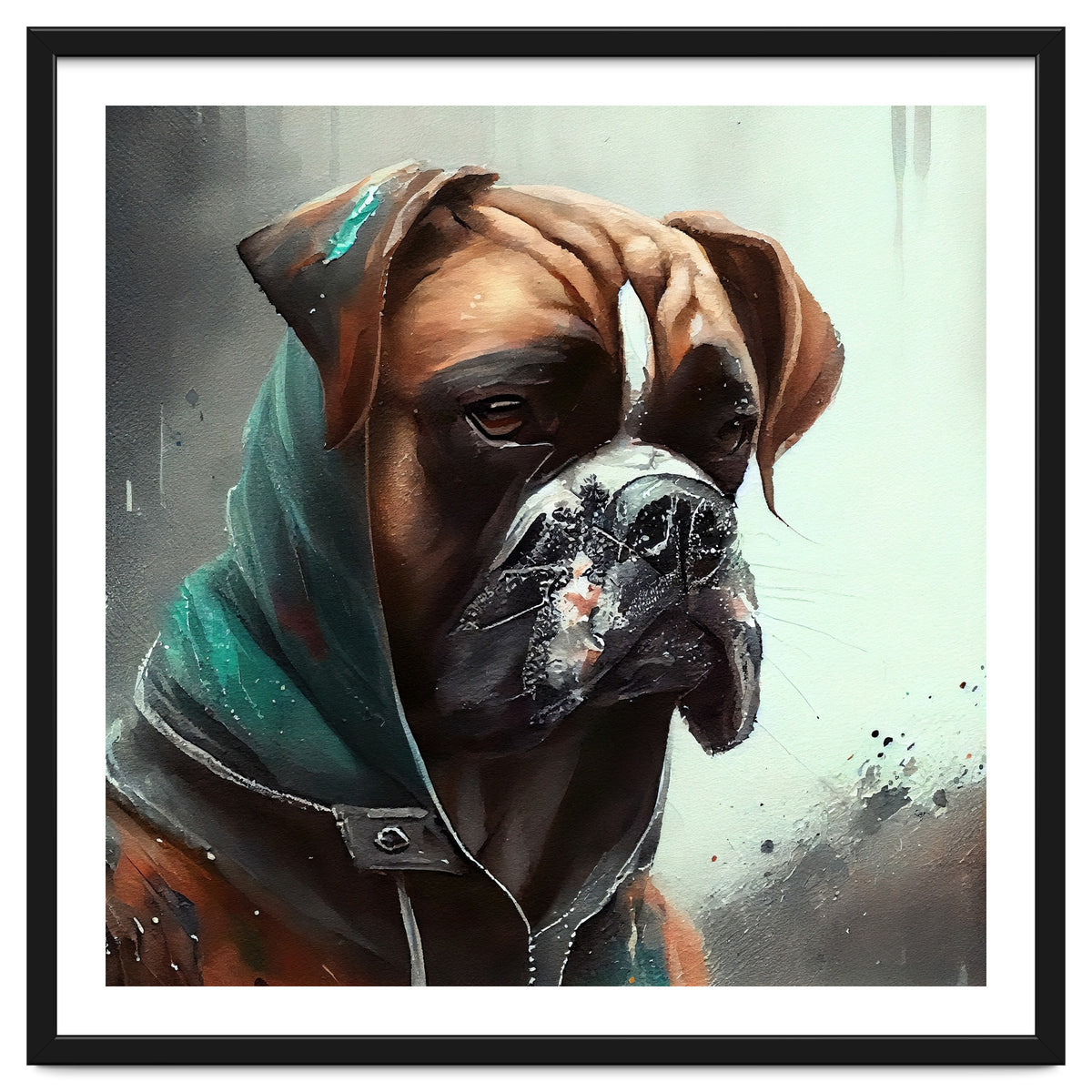 Watercolor Boxer Dog
