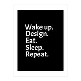 Wake Up Design Eat Sleep Repeat (Print Only) thumbnail