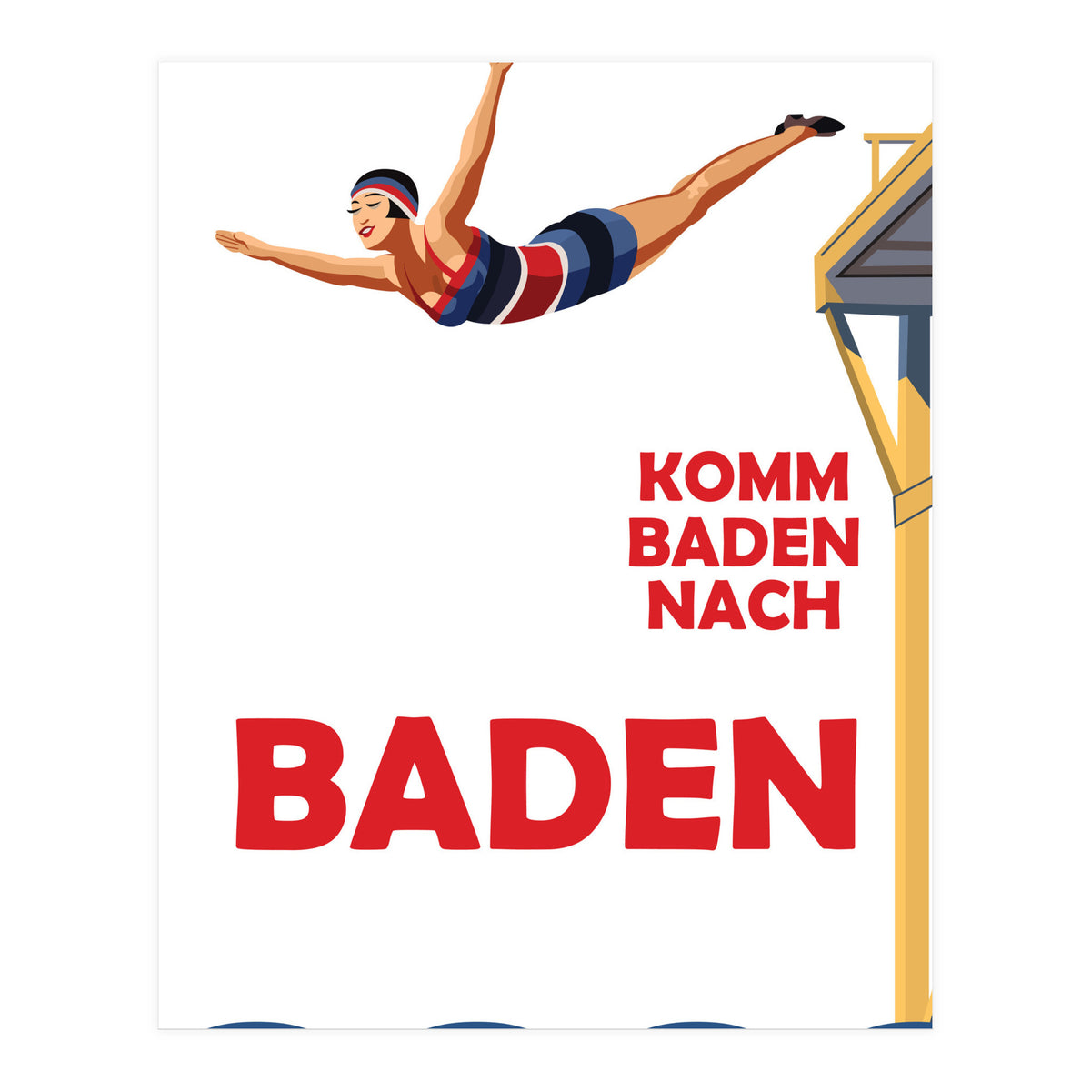 Baden Baden Swim Girl (Print Only)