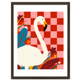 Checkers & The Great Egret, Wildlife Animals Maximalist Eclectic, Bold Heron Botanical Nature Jungle Bohemian thumbnail