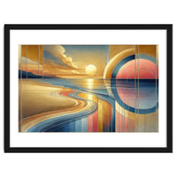 Sundown Serenity Scene In Art Deco