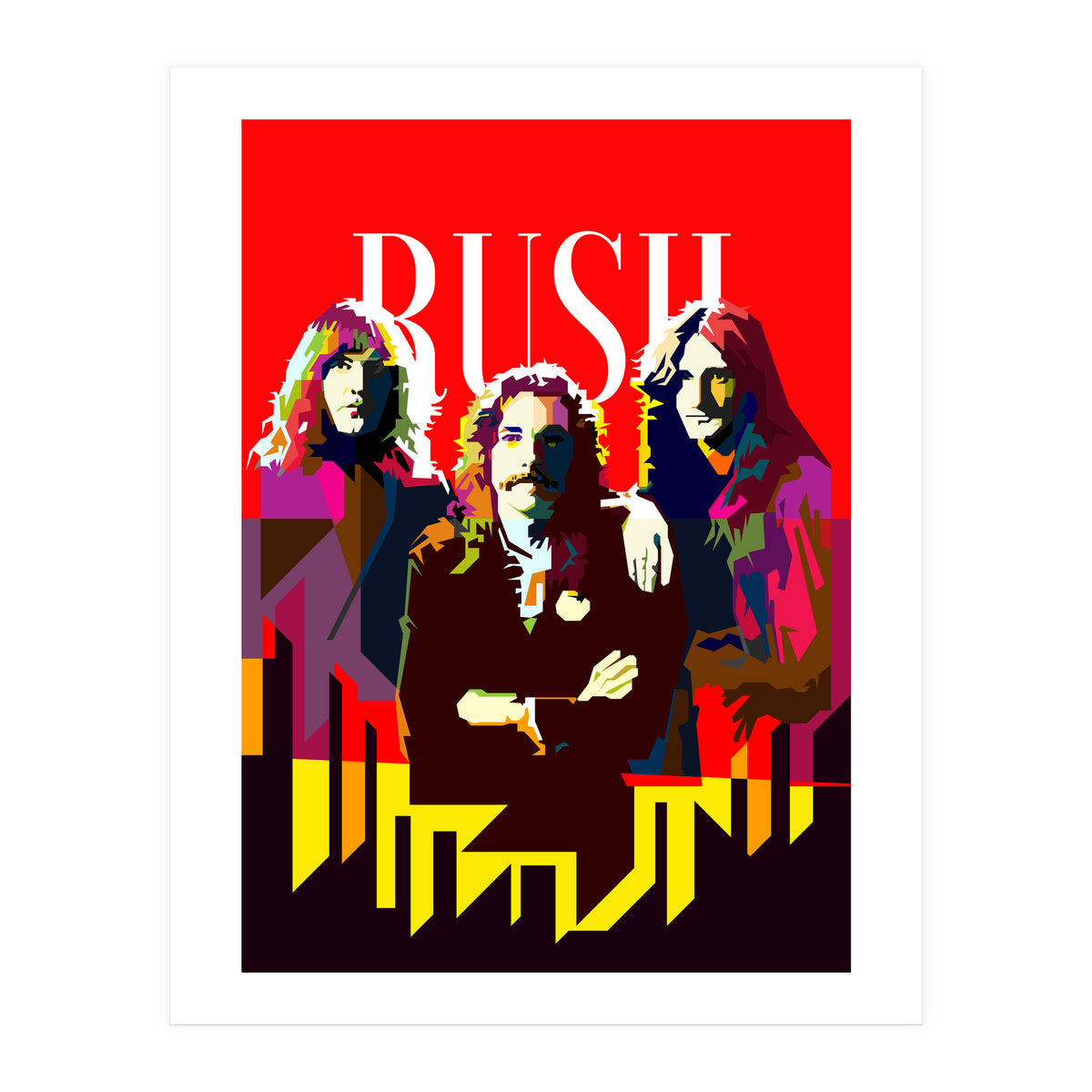 Rush Progressive Rock Pop Art WPAP (Print Only)