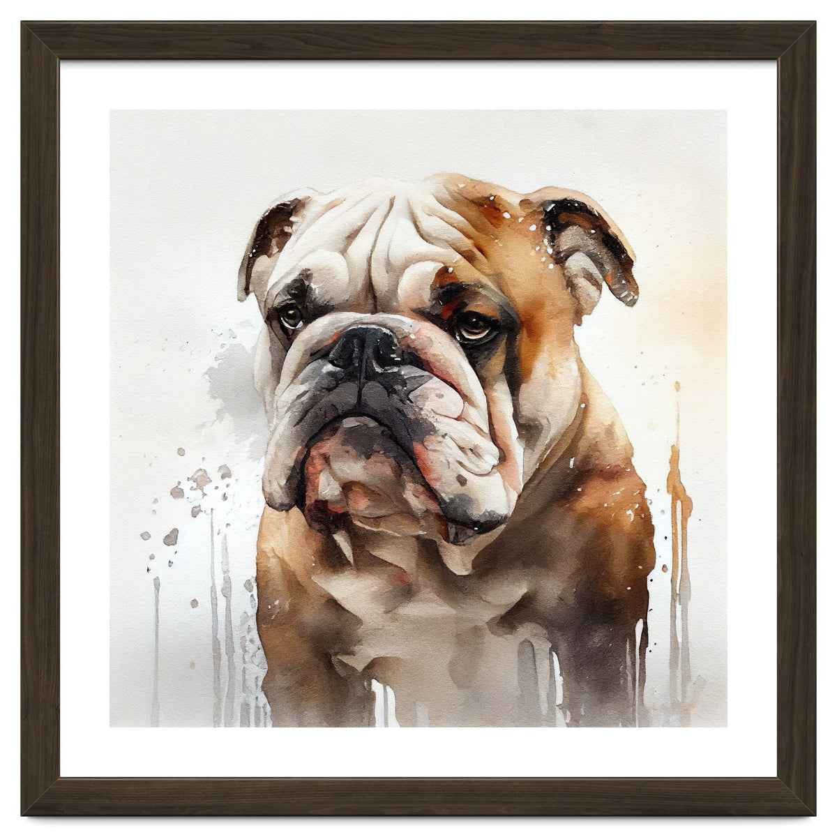 Watercolor British Bulldog