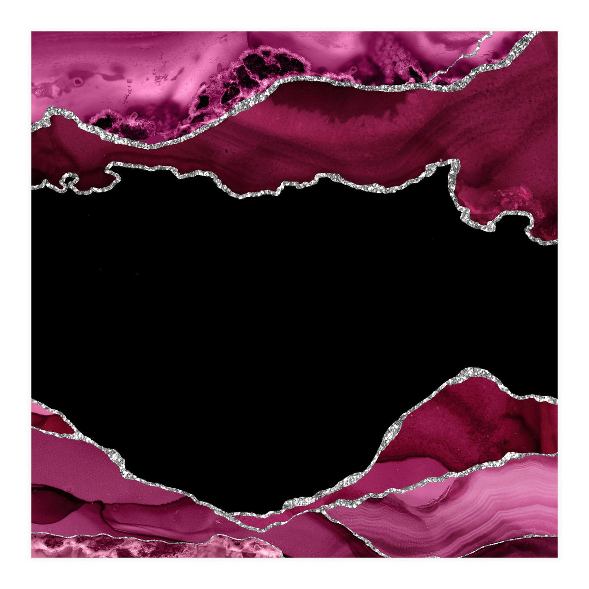 Burgundy & Silver Agate Texture 04 (Print Only)