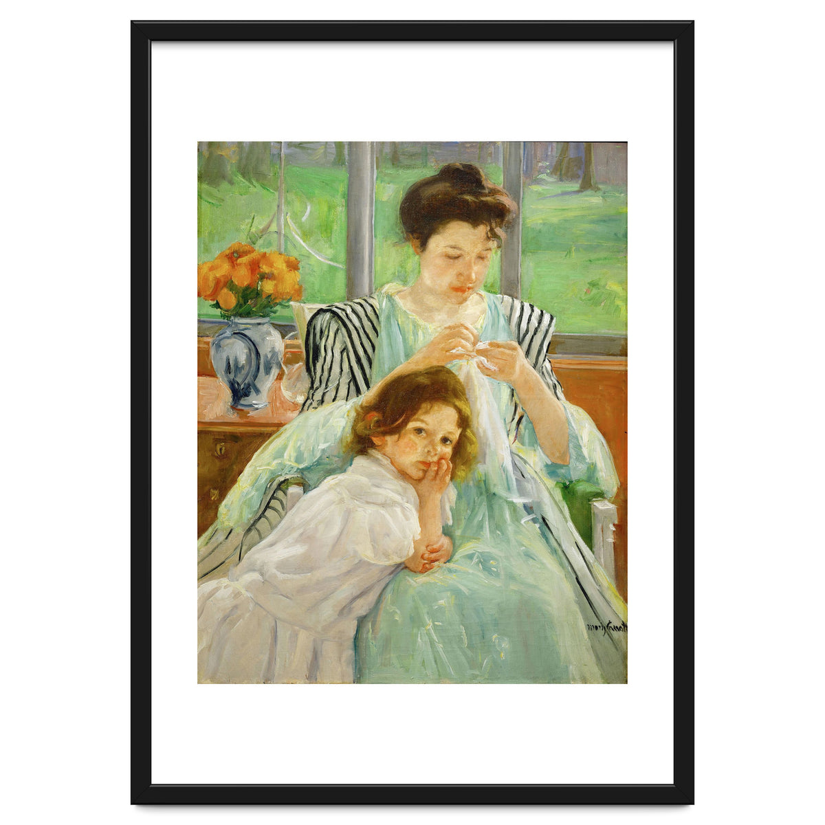 Young mother sewing, 1901 Canvas,92,4 x 73,7 cm.