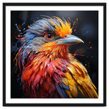 Vibrant Bird With Colorful Splatter Paint thumbnail
