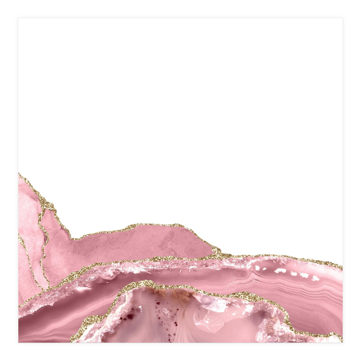 Blush & Gold Agate Texture 08  (Print Only)